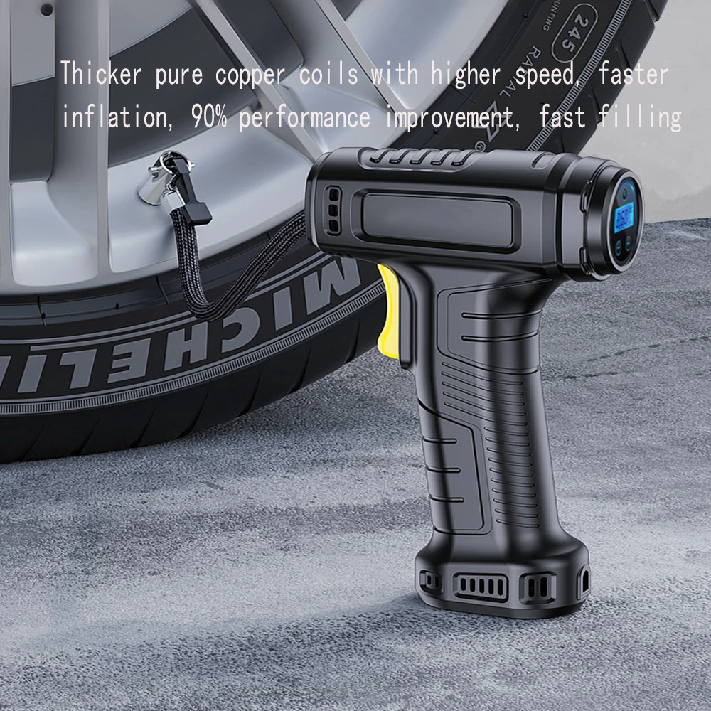 New 120W Car Air Pump Wireless Wired Tire Inflatable Pump Portable Car Air Compressor Electric Tire Inflator For Bicycle