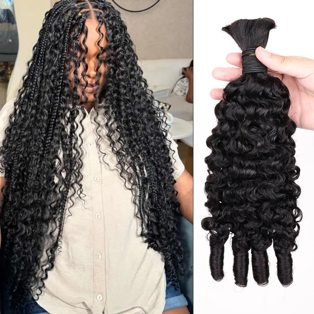 15A Burmese Curly Bulk Human Hair Unprocessed Virgin Hair Thick Texture Bohemian Style Crochet Braids Hair Supplies For Women 1