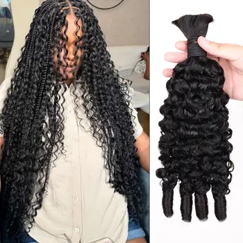 15A Burmese Curly Bulk Human Hair Unprocessed Virgin Hair Thick Texture Bohemian Style Crochet Braids Hair Supplies For Women 1