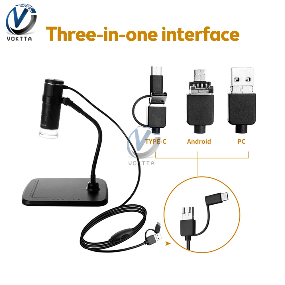 Wireless Digital Microscope Handheld USB HD Inspection Camera 50x-1000x  Magnification with Flexible Stand For iPhone iPad PC