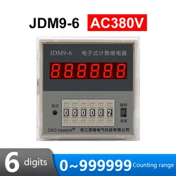 Digital Electronic Counting Relay, 4 or 6 Digit Display, AC220V/AC380V - JDM9 - 6 AC380V