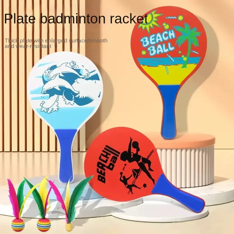 Beach Paddle Ball Game Badminton Tennis Pingpong Beach Cricket Wood Racket Paddles Set Outdoor Racquet Game Adults Board