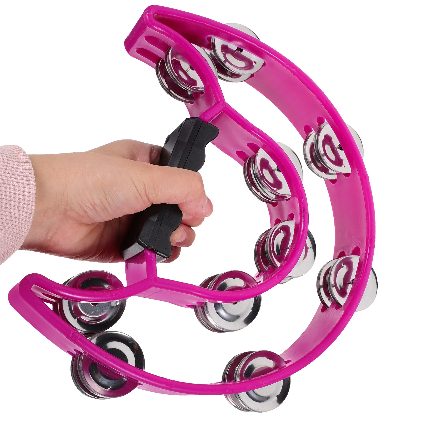 Half-moon Tambourine Handheld Percussion Instrument Musical Party Tambourine tambourine instrument handle jingle bell