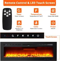 Электрическая подставка 3 в 1, 60 дюймов (152 см), настенный камин 3D с настенным креплением, 12 цветовых режимов, светодиодный эффект пламени, 900/1800 Вт — изображение 2