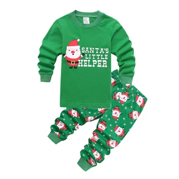 Winter Boys Girls Christmas Pyjamas Baby Kids Santa Claus Pajamas Toddler Xmas Elk Nightwear Elf New Year Gift Green Red Clothes 4