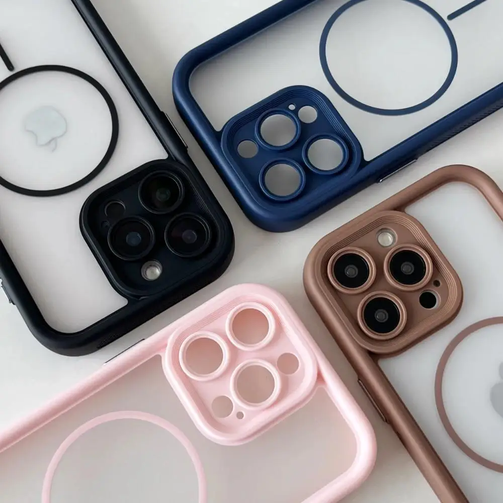 Trendy 2 in 1 Skin Feel Phone Case for iPhone 17air 16 15 14 12 13 Pro Max Plus MagSafe Wireless Charging Shockproof Protection