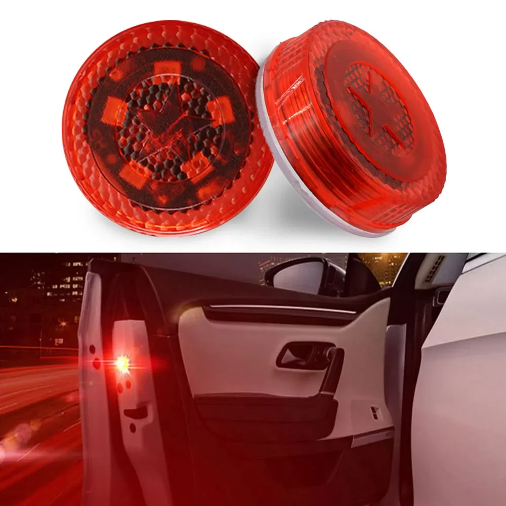 2X New Red Blue General Wireless Anti-Collid Car Light Door Reverse Warning Lamp Flash Segnale Sicuro Auto Projector Retrofitting