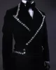 Shiny Beaded Mens Suits Customized Groom Wedding Tuxedos 2 Pieces Sets Male Prom Blazers Pants trajes elegante para hombres 3