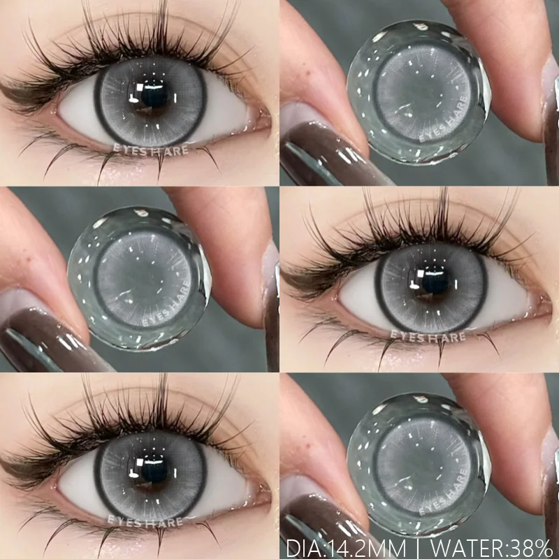EYESHARE Kontaktlinsen in natürlicher Farbe für Augen, 1 Paar/2 Stück, braune Augenlinsen, graue Augenkontakte, violette Linsen, jährliche farbige Augenlinse – Detail 21