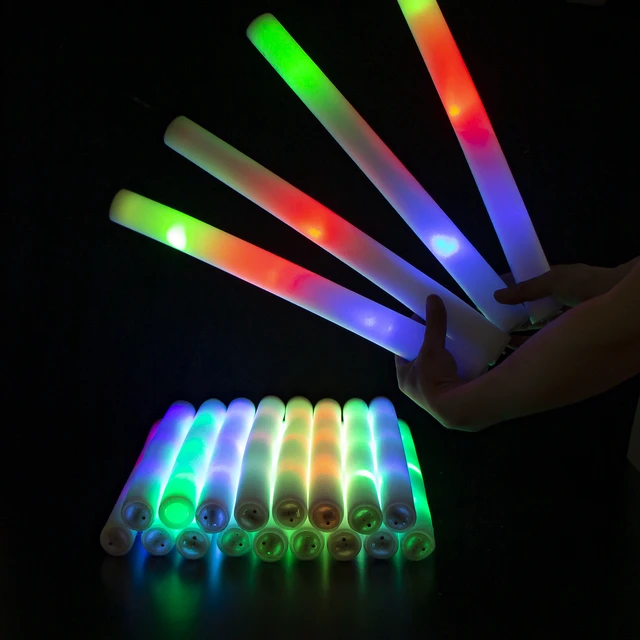 40 Pcs Glow Sticks Bulk Led Foam Sticks Glow Light up Party Favor Batons  Stick 3 Modes Flashing Led Stick 16 Inch Baton Wands for Halloween Party