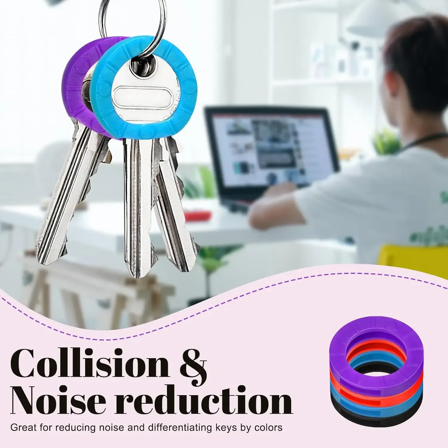 Colored Key Caps Covers Soft Rubber Key Identifiers Protector Organizer Labels Silencer Toppers Random Color 10-50Pcs