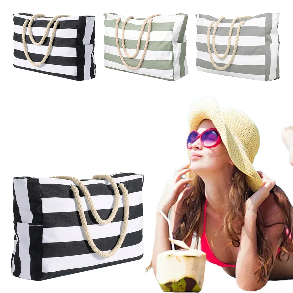 Swim Pool Bag Waterproof Sandproof Shoulder Bag with Zipper Travel Overnight Bag for Women