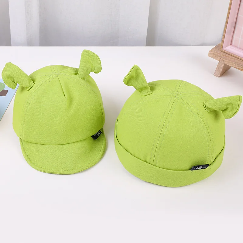 Green Color Baby Baseball Cap Summer Outdoor Infant Toddler Sun Visor Caps Cartoon Ear Boy Girl Bucket Hat Kids Fisherman Hats