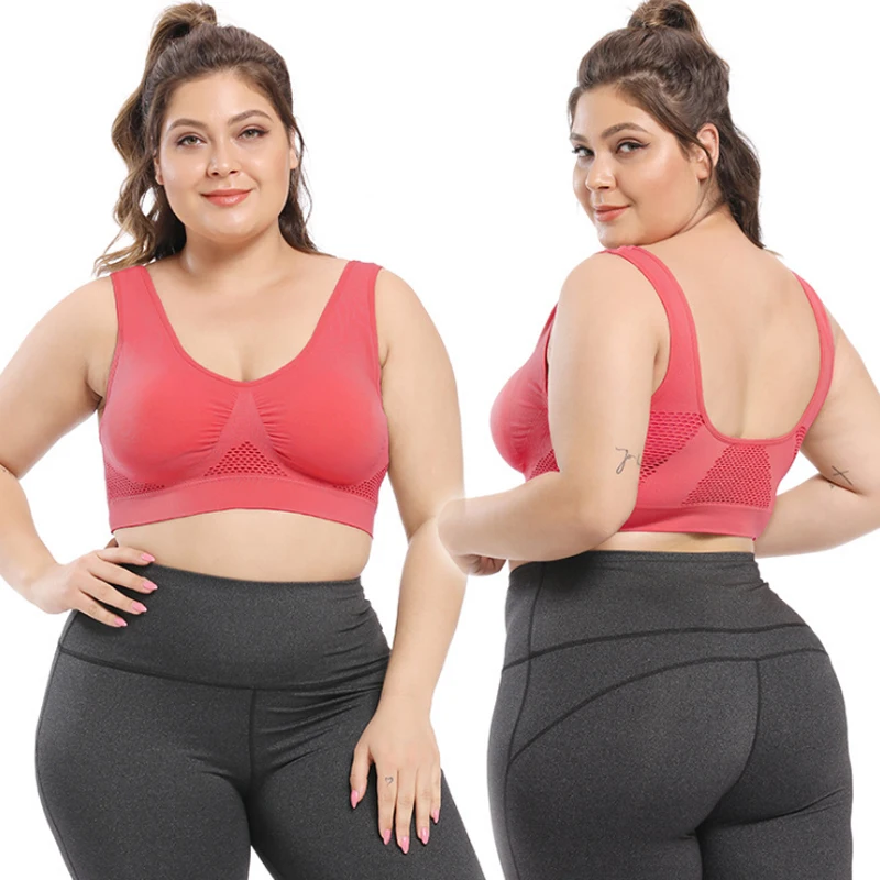

Wonen Plus Size Bra Underwear Seamless Bras Push Up Bra Bralette Wire Free Mesh Design Breathable Comfortable Sport Bra