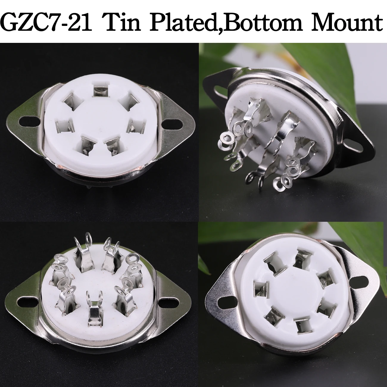 U7B 7PIN Tube Socket Ceramic Valve Base GZC7-2 6A6 FU25 826 832 53 Vintage Audio Amplifier DIY Bottom Top Mount 1PC