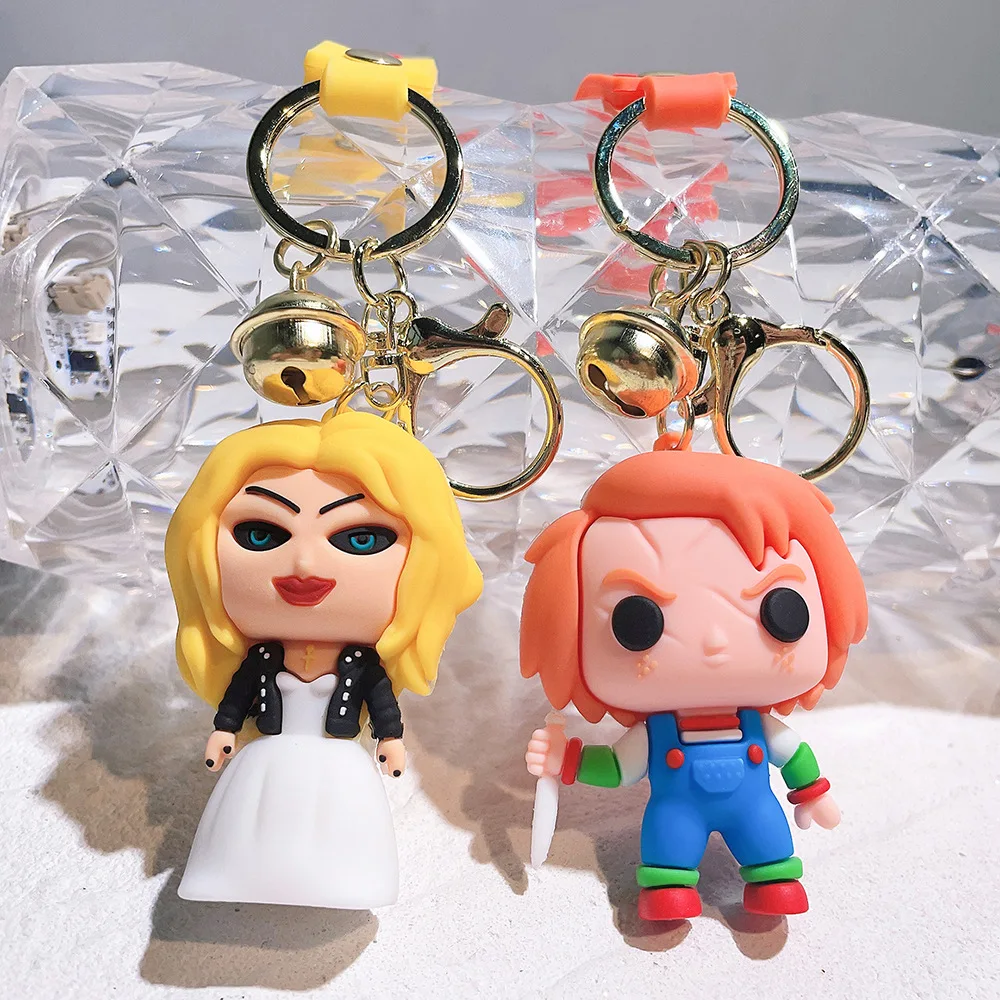 Halloween Anime Keychain Horror Series Ghost Baby Killer Keychain Ghost Baby Bride Doll Clown Back Soul Gift Kids anime keychain