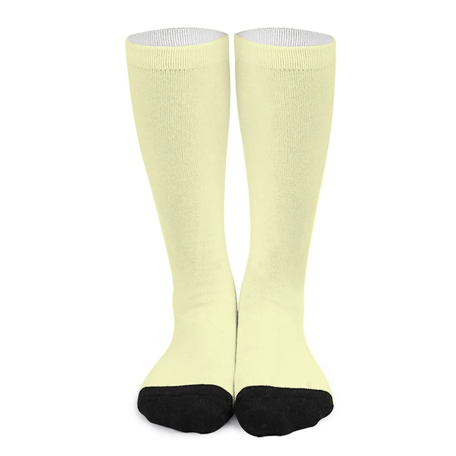 Pale Yellow, Solid Yellow Socks hiphop sheer socks men sports and leisure Heating sock
