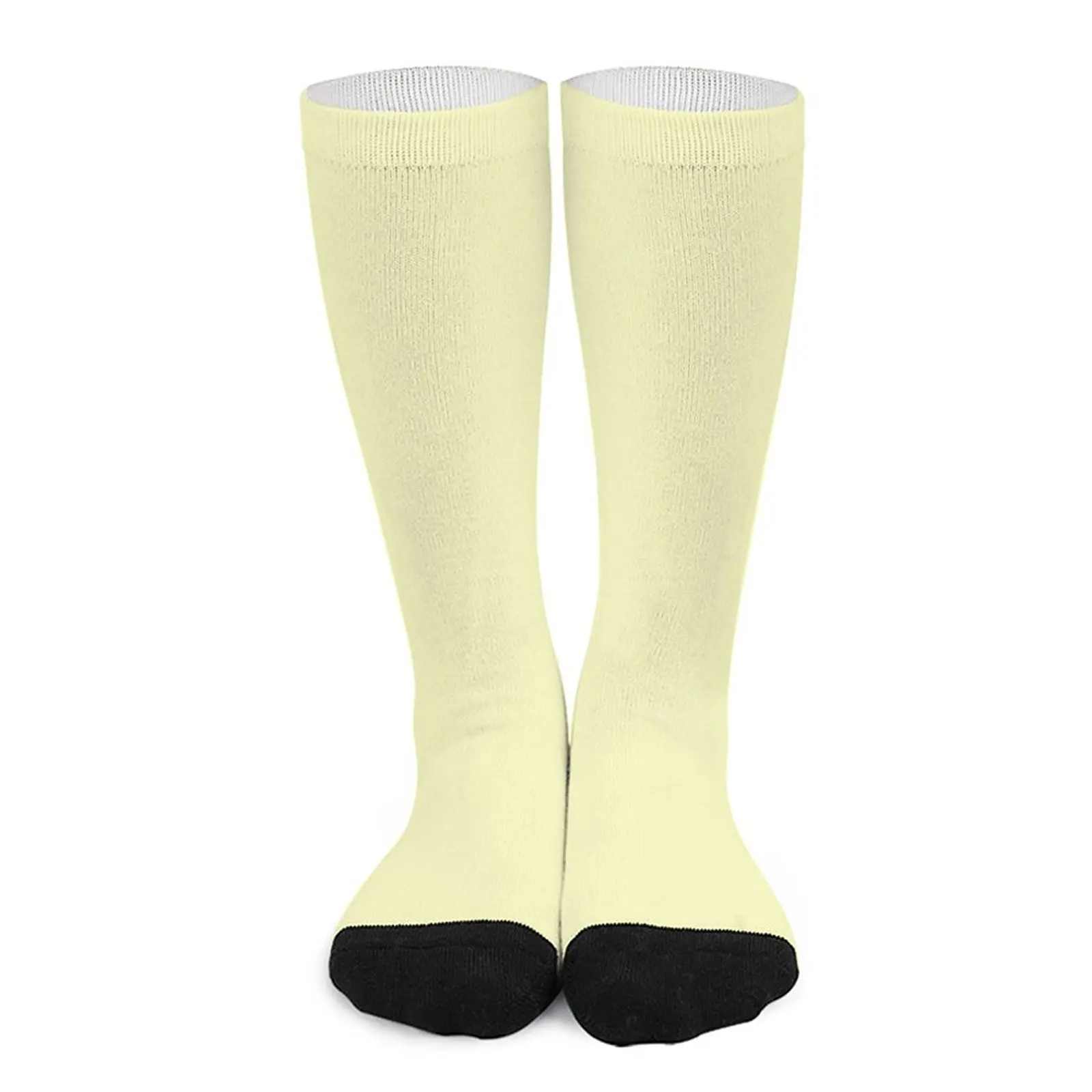 

Pale Yellow, Solid Yellow Socks hiphop sheer socks men sports and leisure Heating sock
