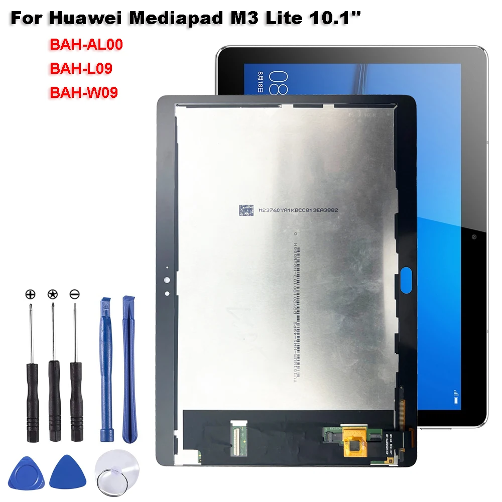 

New AAA+ For Huawei Mediapad M3 Lite 10.1" BAH-L09 BAH-W09 BAH-AL00 LCD Display Touch Screen Digitizer Glass Assembly Repair