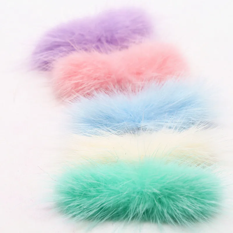 Craft Supplies Pom Poms Craft Supplies 5pcs Mink Pompom Bowknot 2cm*6cm High-Grade Mink Hair Fur Pompon Handmade Bow Sheet DIY Make Bow Tie Accessories Apparel Patch