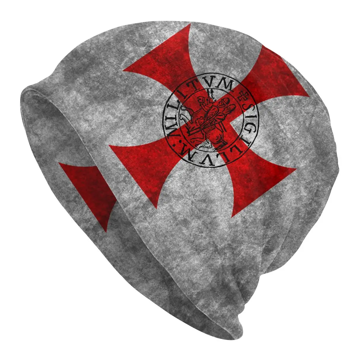 Templars Flag Skullies Beanies Caps Unisex Streetwear Winter Warm Knit