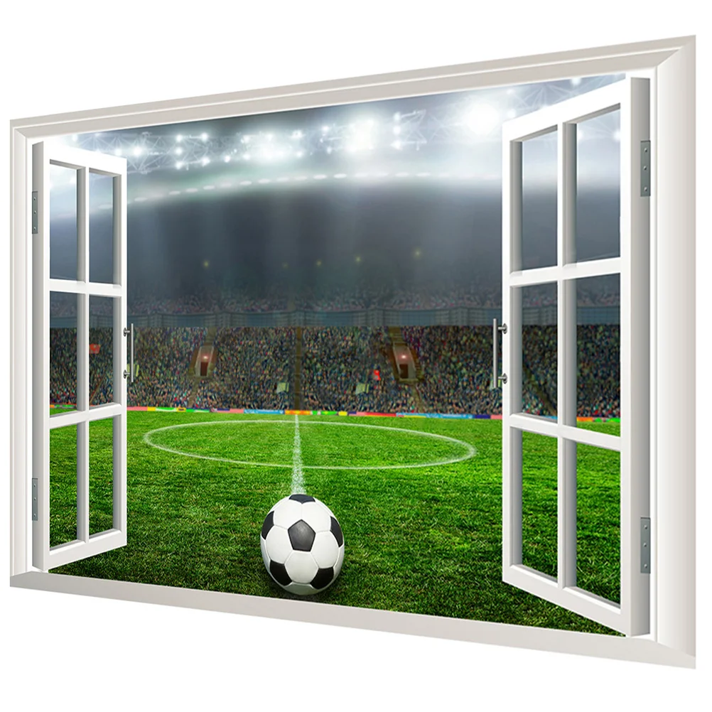 

Football Wall Decor Fake Window Scene Sports Stadium Wall Decor Soccer Decor for Bedroom Living Room