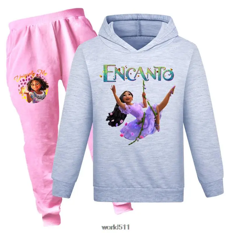 Autumn Girls Casual Tracksuit Children Princess Cosplay Tops + Pants Encanto Mirabel Boys Clothing Suits 2-16 Years Sport Suits