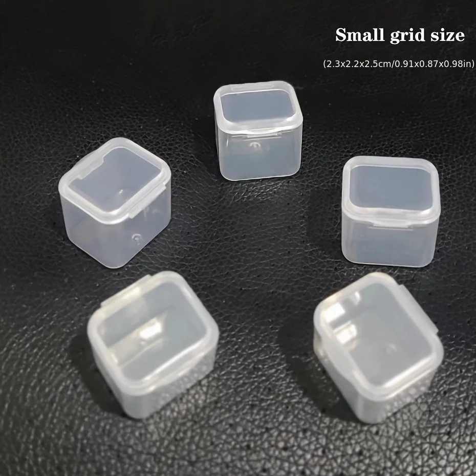 28/ 56-Grid Diamond Painting Tool Diamond Bead Jewelry Storage Box Nail Art Accessories Storage Box Transparent Plastic 1 Set