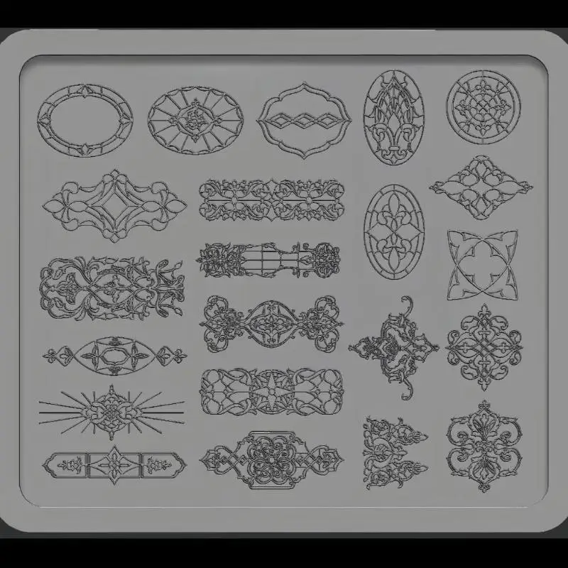 새로운 3D 실리콘 네일 아트 몰드 유럽 스타일 복고풍 패턴 레이스 디자인 장식 DIY 투명 매니큐어 템플릿