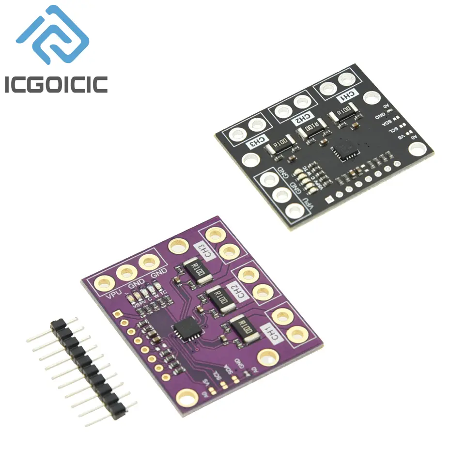 I2C SMBUS INA3221 Triple-Channel Shunt Current Power Supply Voltage Monitor Sensor Board Module Replace INA219 With Pins image 1
