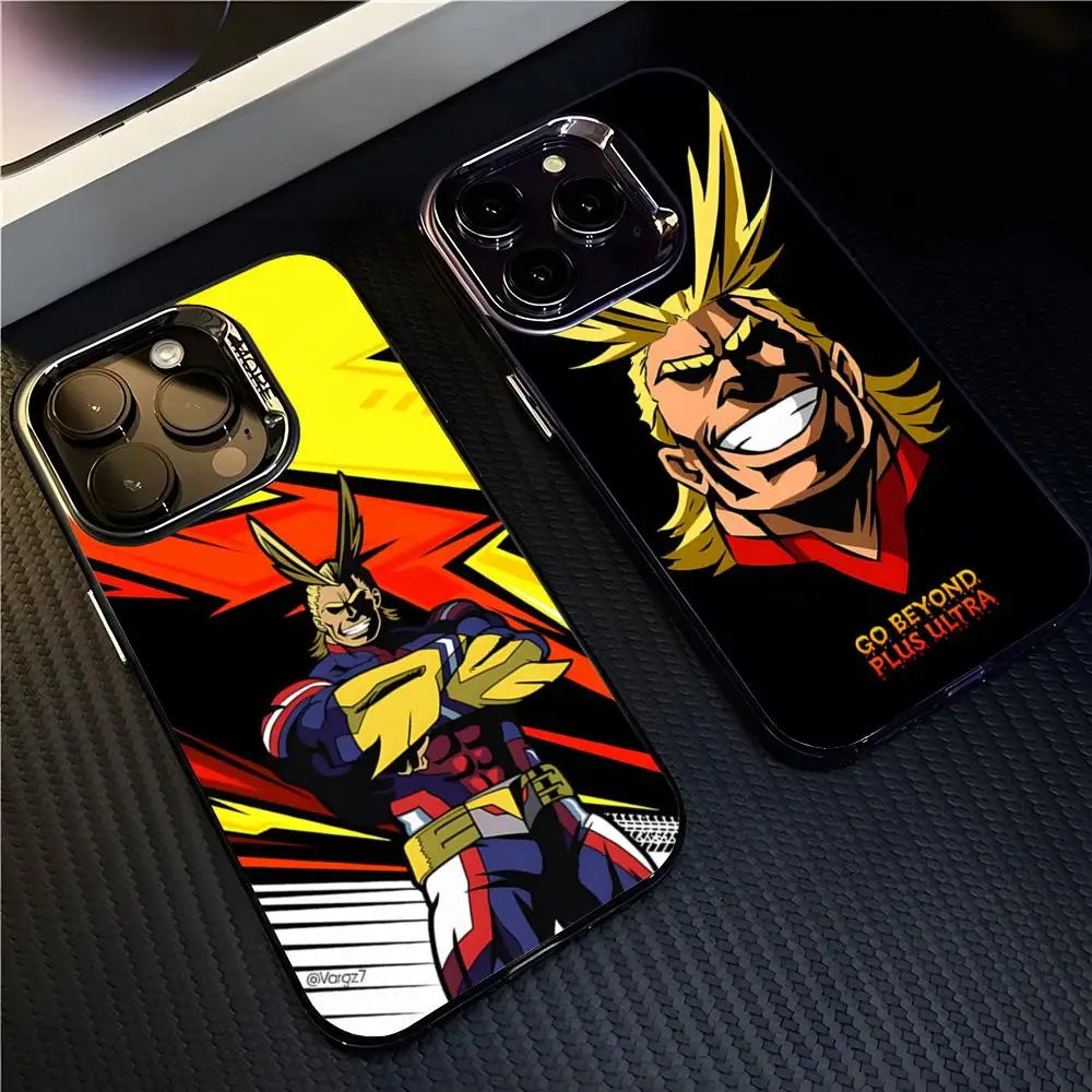 Anime Academia All Might Colorful Silver Phone Case Cover