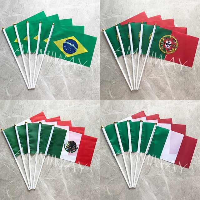 14X21 Cm 5 db Orosz Föderáció Imperial France Ausztrália Zászlói Ausztrál Európai Unió Kis Kézi Zászlók És - Image 5