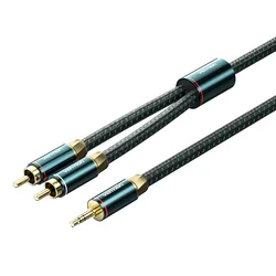 Premium Vention Hi - Fi RCA Audio Cable - Braided 3.5mm to Dual RCA for Superior Sound Quality (3.5mm to 2RCA BCS)
