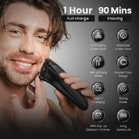 2 in 1 Men's Electric Shaver For Men Shaving Machine Beard Trimmer 3D Floating Blade Washable USB Recharge Hair Cutting Machine 2