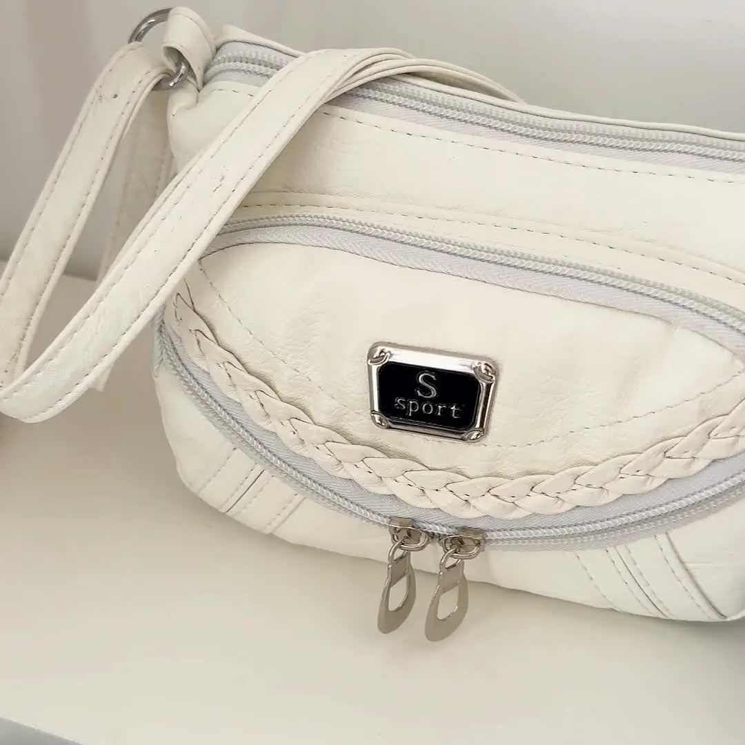 Fashion trend four-season soft leather multi-compartment multi