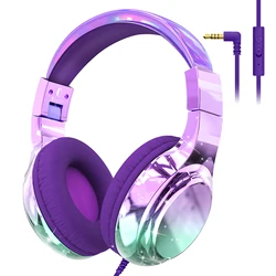 Children's Wired Headphones with Volume Limiter and Foldable Design (DeepPurple NO Box)