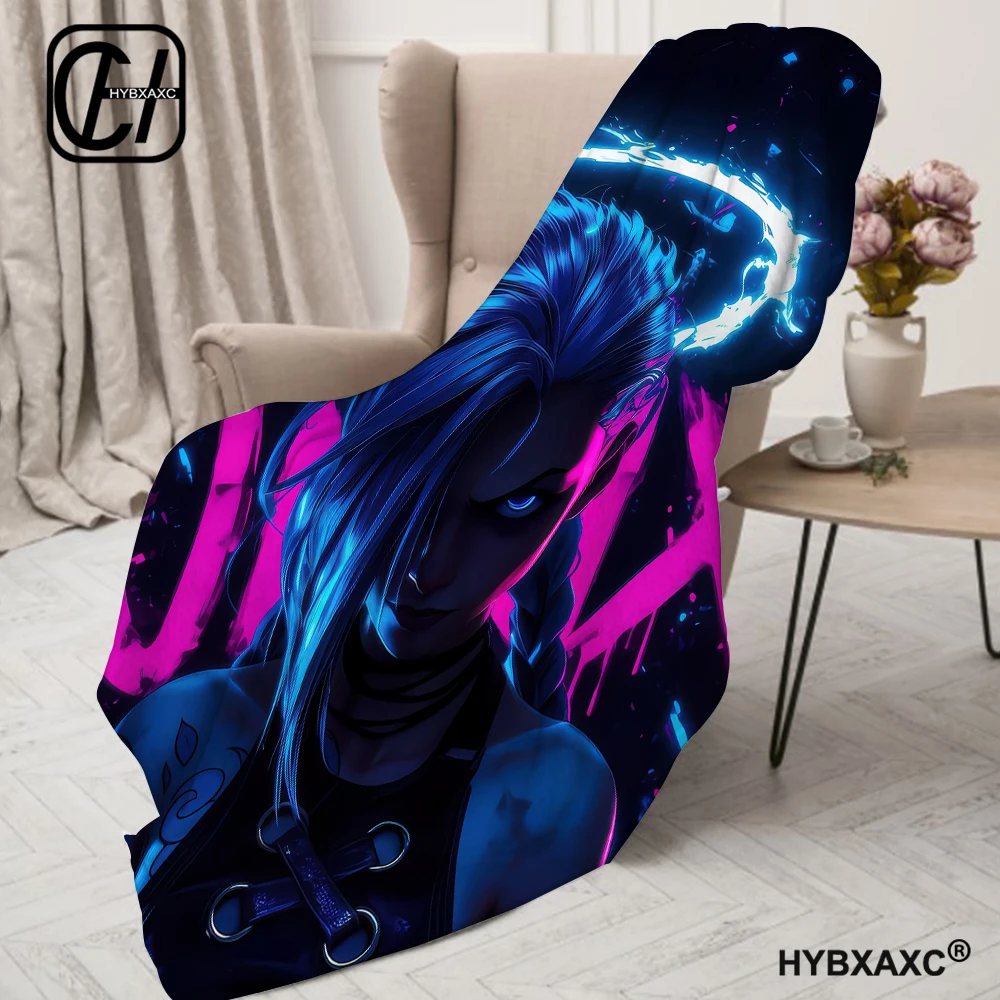 Cartoon Jinx Arcane: League of Legends Blanket Lightweight Comfortable Soft Breathable Ultra Warm Blanket Bedding 3
