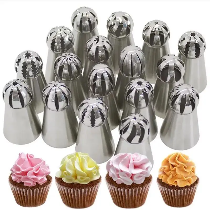 

1pcs Cupcake Stainless Steel Sphere Ball Shape Icing Piping Nozzles Pastry Cream Tips Flower Torch Pastry Tube Decoration Tools