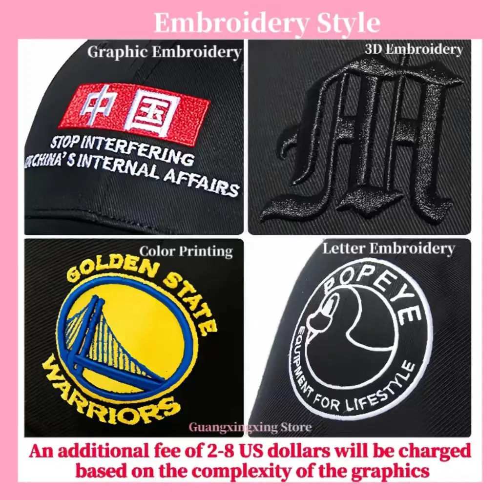 Custom embroidered logo hat Men's and women's mesh cap cotton baseball cap design DIY picture printing logo hat Summer sun hat 4