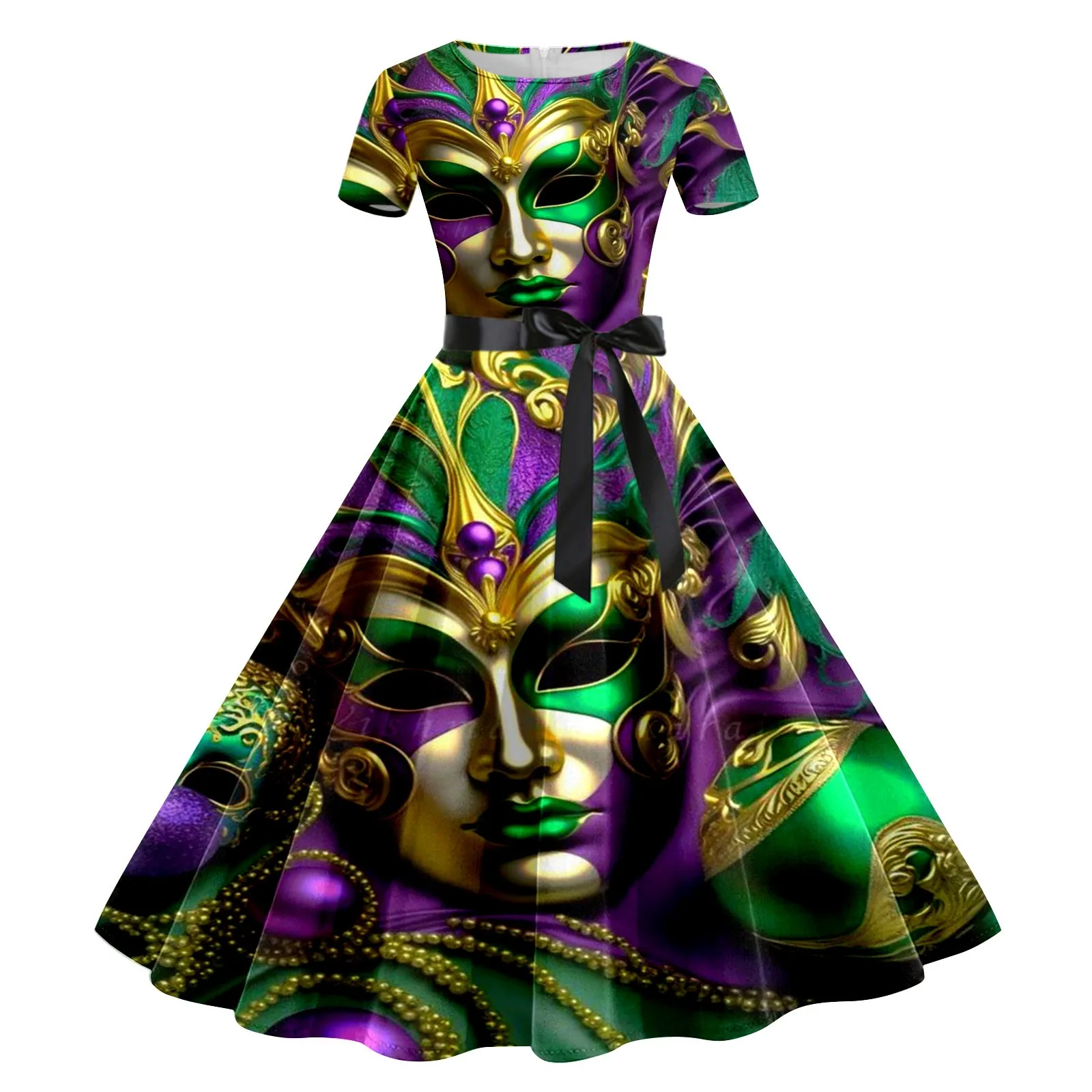 

Женское Повседневное платье с коротким рукавом, красивое модное платье с карнавальным принтом, сексуальные платья-рубашки с богемным принтом