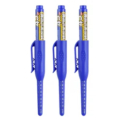 Deep Hole Multi - Purpose Waterproof Marker Pen for Woodworking and Metal (3 Blue)