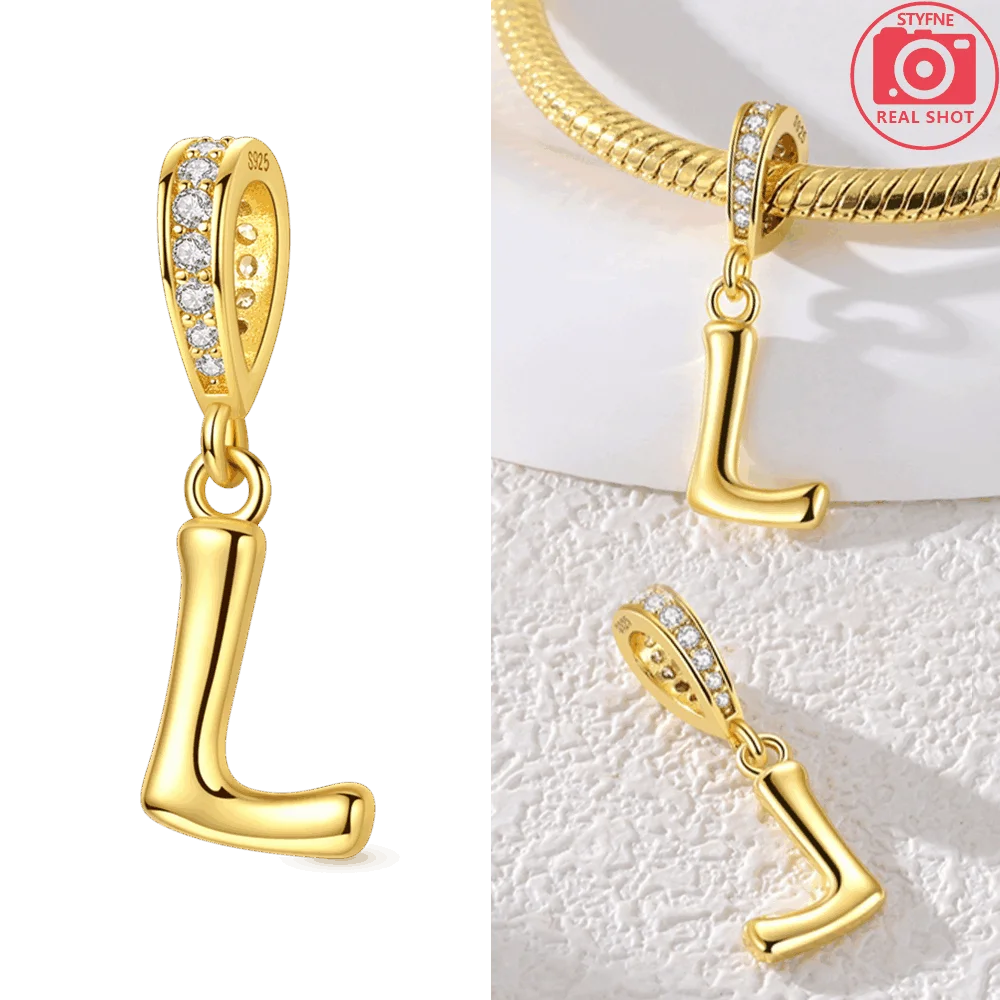 Elegant 925 Sterling Silver Alphabet Charms - Personalized DIY Jewelry Gift