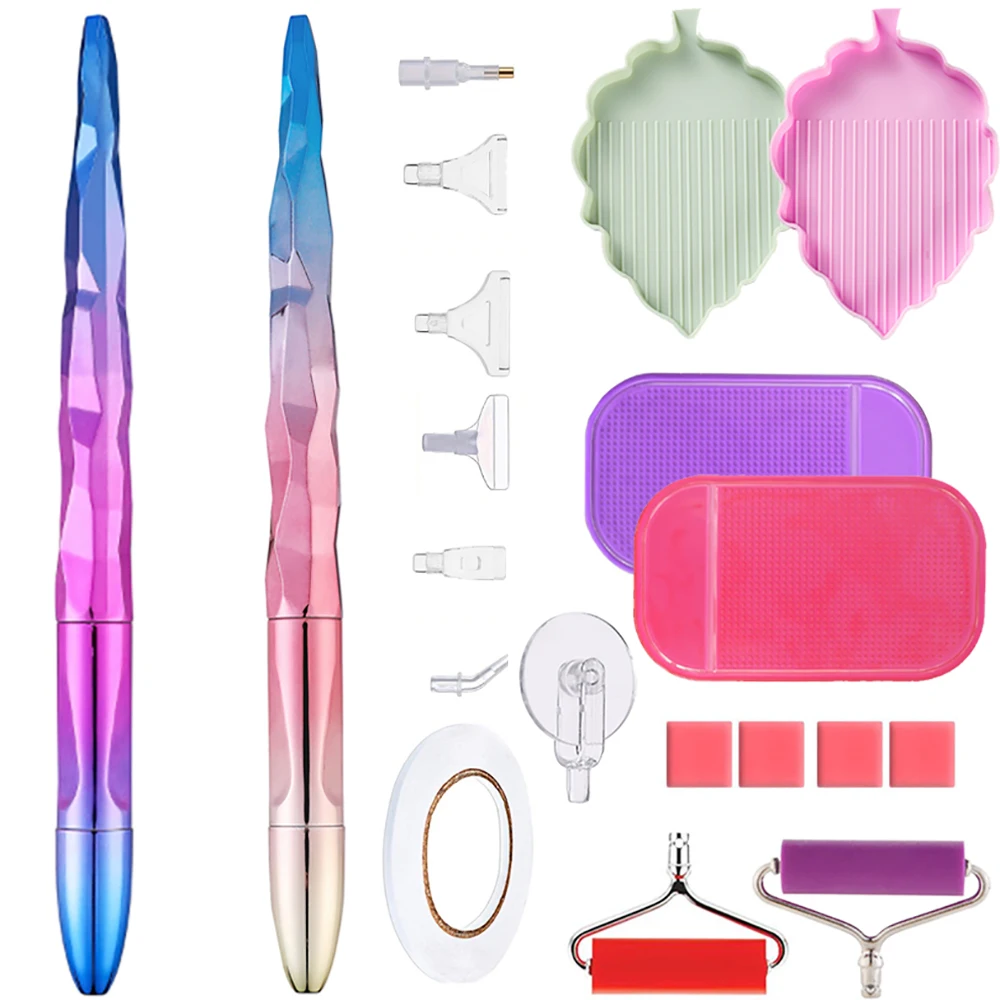 5D Diamond Painting Diamond Painting Accessories Diamond Art Painting Kit Diamond Painting Pen Diamond Painting Set Pen Tool Plating Point Drill Pens With Caly Wax Kits Diamond Embroidery Accessories Cross Stitch Rroller Set