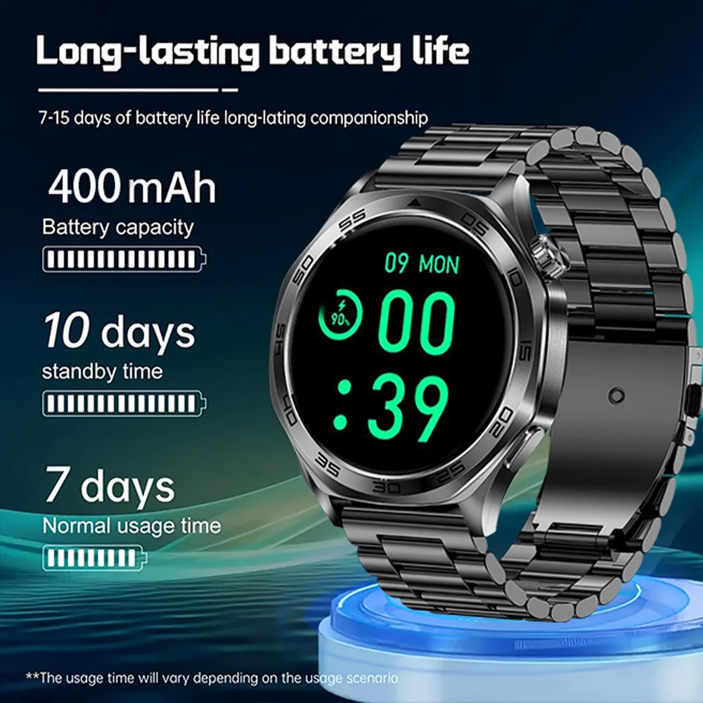 2026 Men Smart Watch 1.46inch wireless Calling Outdoor Sports Compass Health Monitoring 400mAh Large Battery Smartwatch 5