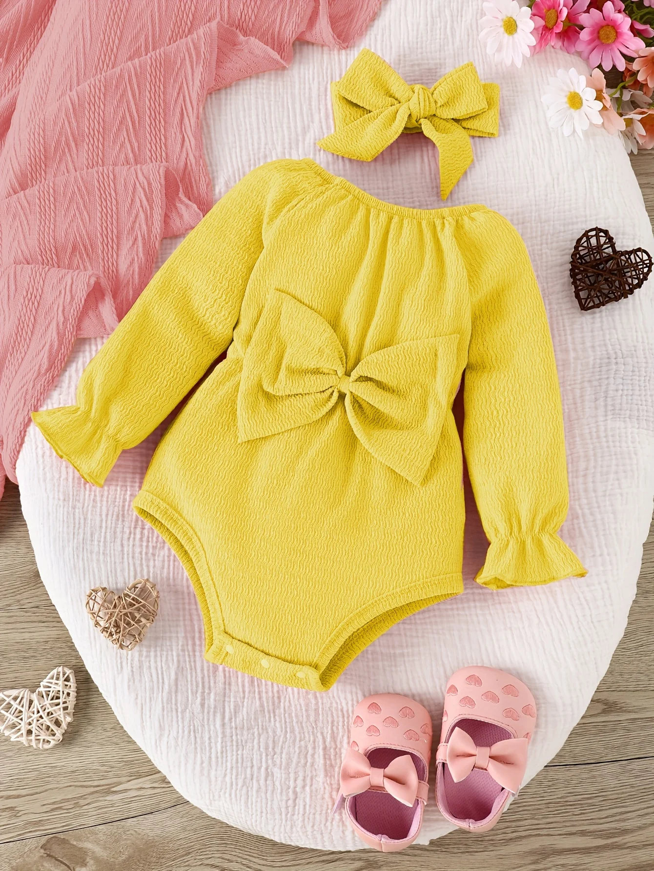 Baby Bow Onesie & Kerchief Set 5