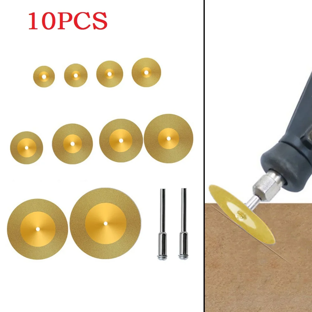 

10Pcs 16-60mm Diamond Cutting Disc Coated Circular Saw Blade Wood Metal Marble Cut Off Rotary Tool