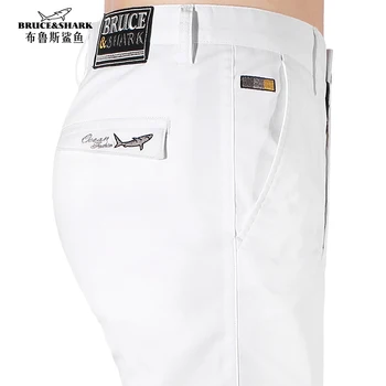 2023 New Men's Casual Pants Summer Fashions Loose Straight Men Trousers 97%Cotton Stretching Big Size Bruce&Shark Korea Style