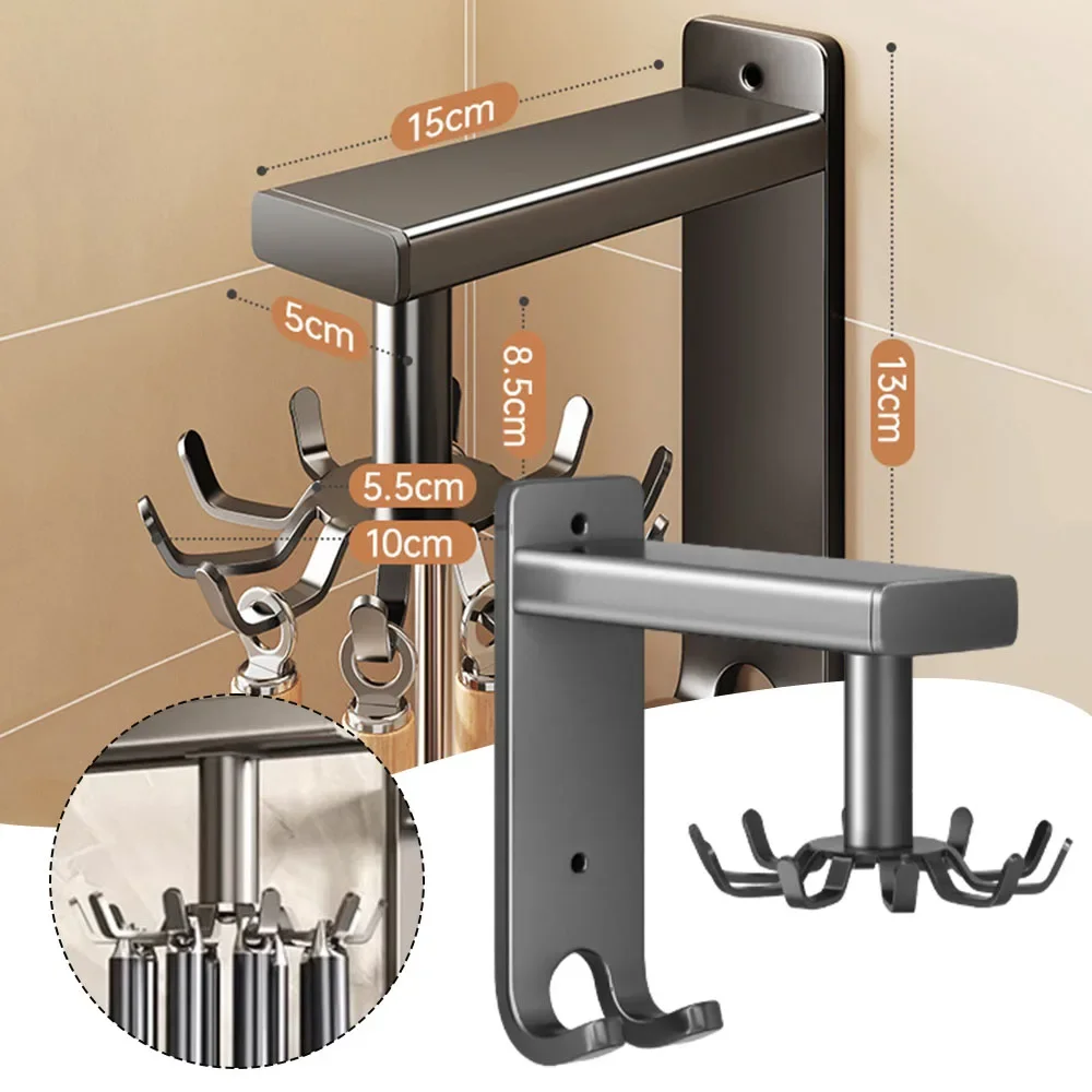 

Holder Shelf Large Kitchen Capacity Organizer Wall Rack Multifunctional Tableware ° Spoon Hooks Mounted Rotated 360 Storage