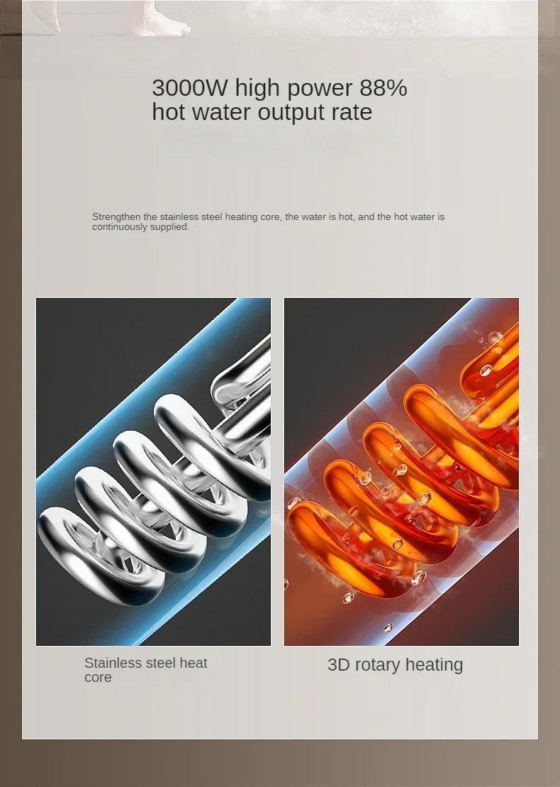 Description Picture 3 of item3000W Electric Thankless Mini Instant Hot Water Heater bathroom Faucet Tap Heating 3 Seconds Instant Heating Machine