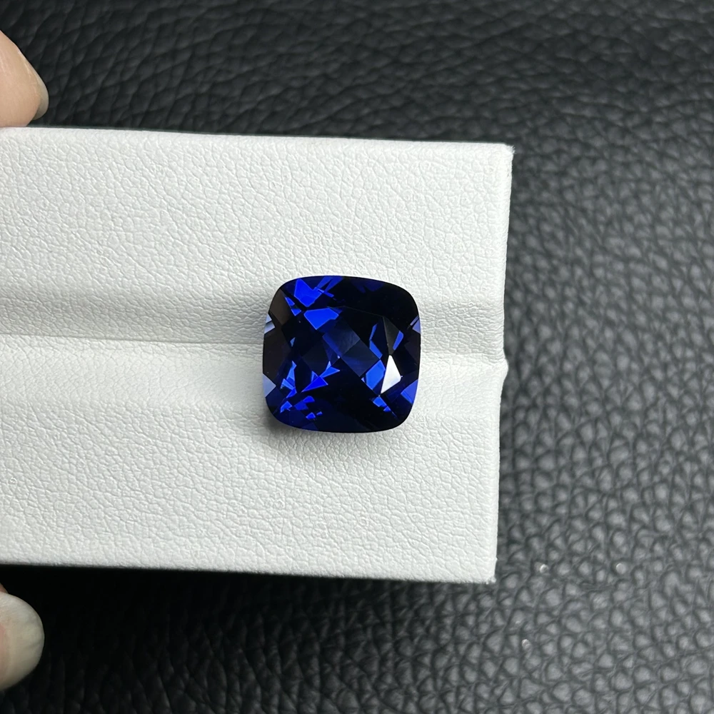 Meisidian 9X9mm 4Carat Cushion Corundum Royal Blue Sapphire